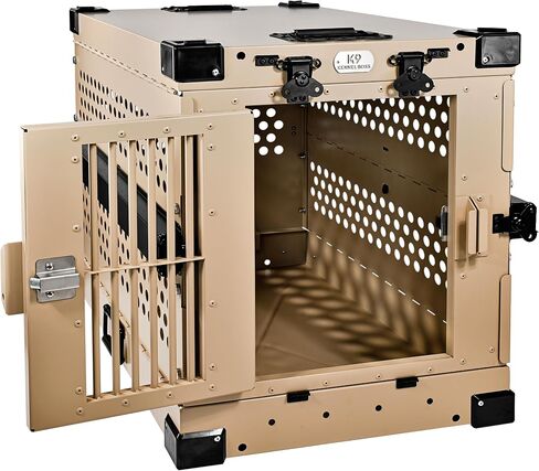 Heavy Duty Fully Collapsible Powder-Coated Aluminum Dog Crate - Small (Tan) in Saudi Arabia