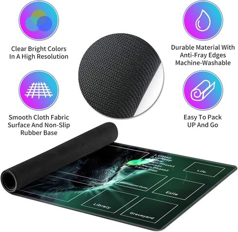 MTG Playmats for Magic The Gathering-Play Mat,Game Play Mat for MTG TCG 24" x 14" Board Game Card Game Trading Card Game Play Mat with Zones&Storage Bag,Mousepad Desk Mats,Cute Dragon in Saudi Arabia