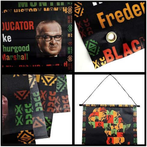 لافتات الشرفة السوداء للتاريخ الأسود ، لافتات الباب الأمامي الأمريكي من أصل أفريقي معلقة 70.8 "x11.8" ، عطلات فبراير كبرياء شرفات جونيتيشنث لعلامات الشرفة المبتدئة في الهواء الطلق في الهواء الطلق في الهواء الطلق. in Kuwait