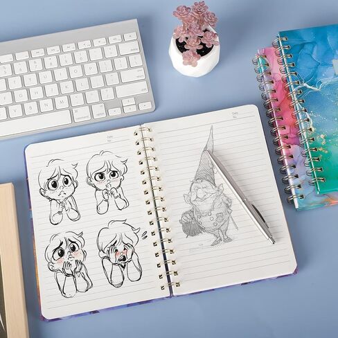 eoout 3 Pack A5 Spiral Noteboor ، Hardcover Spiral Journals for Women ، 5.5 × 8.3 inches ، 100gsm paper shice ، 80 sheets regle in Kuwait