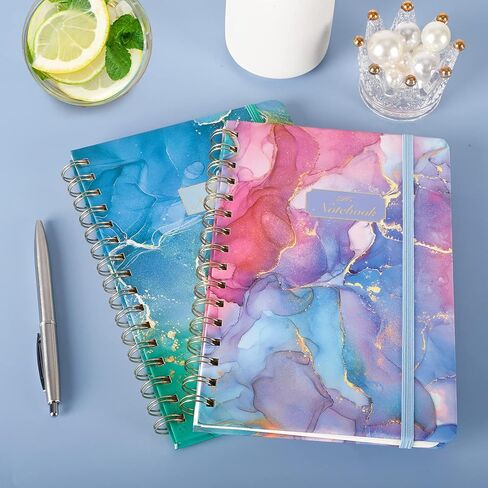 eoout 3 Pack A5 Spiral Noteboor ، Hardcover Spiral Journals for Women ، 5.5 × 8.3 inches ، 100gsm paper shice ، 80 sheets regle in Kuwait