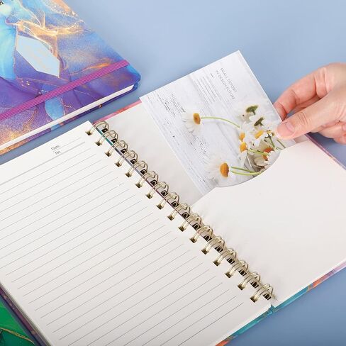 eoout 3 Pack A5 Spiral Noteboor ، Hardcover Spiral Journals for Women ، 5.5 × 8.3 inches ، 100gsm paper shice ، 80 sheets regle in Kuwait