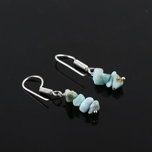 Natural Blue Apatite Chips Crystal Earring, Yoga Jewelry, Meditation Earring, Crystals Earring, Raw Gemstone, Energy Healing Crystals, Birthday, Gift for Her, Gemstone Jewelry AA+ Quality in Saudi Arabia