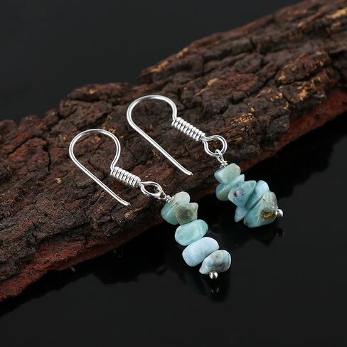 Natural Blue Apatite Chips Crystal Earring, Yoga Jewelry, Meditation Earring, Crystals Earring, Raw Gemstone, Energy Healing Crystals, Birthday, Gift for Her, Gemstone Jewelry AA+ Quality in Saudi Arabia
