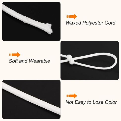 MECCANIXITY Waxed Cord 0.5mm Waxed Polyester Cord 175 Yard Wax String for Bracelet Making, Necklaces, Beading, Jewelry Making and DIY Crafts(Lake Blue) in Kuwait