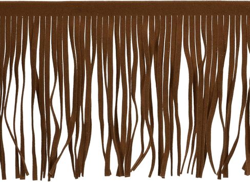 uxcell 2 Yards 6 Inch PU Leather Fringe Trim Double Side Leather Sewing Tassel Fringe for DIY Sewing Dress Crafts Skirt Decoration, Coffee Brown in Saudi Arabia