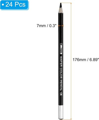 Patikil Watercolor Pencil ، 24 مساءً أقلام قابلة للذوبان في الماء للمزج ، والتلوين ، ورسم الرسم ، والرسم ، والأبيض in Saudi Arabia