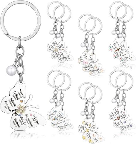 12 Pcs Spanish Christian Gifts for Women Christian Keychain with Spanish Bible Verse Prayers Cross Butterfly Flower Appreciation Keychains for Teacher Coworkers Religious Inspirational Gifts in Saudi Arabia