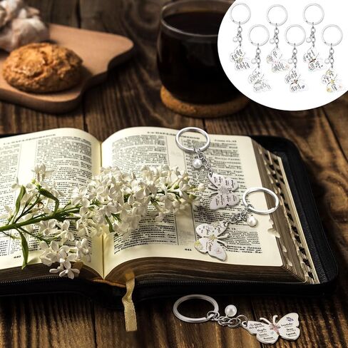 12 Pcs Spanish Christian Gifts for Women Christian Keychain with Spanish Bible Verse Prayers Cross Butterfly Flower Appreciation Keychains for Teacher Coworkers Religious Inspirational Gifts in Saudi Arabia