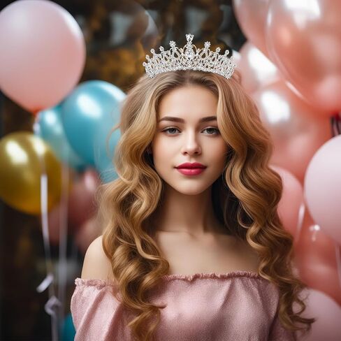 Birtthday Tiara Crown with Sash for Women Birthday Queen Party in Saudi Arabia
