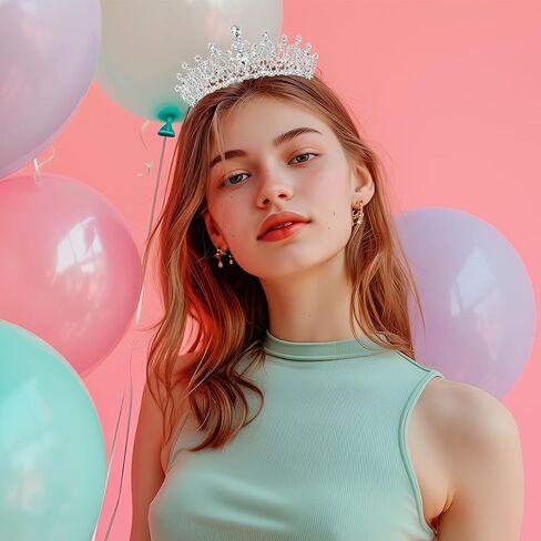 Birtthday Tiara Crown with Sash for Women Birthday Queen Party in Saudi Arabia
