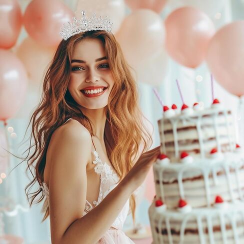 Birtthday Tiara Crown with Sash for Women Birthday Queen Party in Saudi Arabia