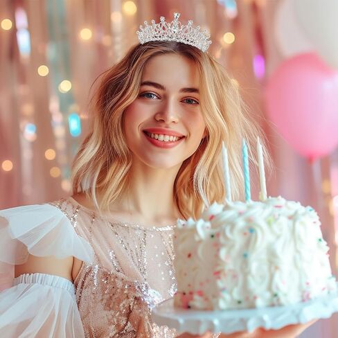 Birtthday Tiara Crown with Sash for Women Birthday Queen Party in Saudi Arabia