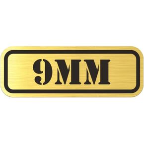 (4X 9mm Metallic Ammo Can Badge Sticker Self Adhesive Label 3M Bullet 9 mm - Gold