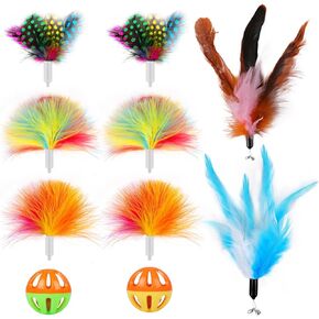 Pawtners 10-Pack Bottom Ambush Feather Replacements for 4 in 1 Automatic Interactive Cat Toy for Indoor Cats Rechargeable Interactive Kitten Toys