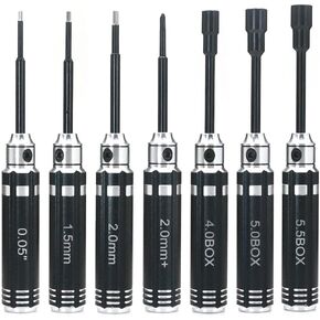 KingVal 7PCS Hex Screwdrivers Nut Socket Driver RC Repair Tool Kit Screw Driver Compatible with TRX4M SCX24 FCX24 1/18 1/24 RC Mini Crawler Car