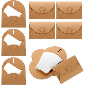 30PCS Gift Card Envelopes - 4.1 x 2.8 inch Mini Kraft Paper Envelopes with Heart Clasp, Small Envelopes with Blank Cards for Gift Cards, Weddings, Party Favors