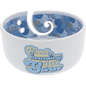 شركة Pavilion Gift Company Thoarding 3.5 "وعاء خيوط سيراميك ، أزرق ، أبيض ، أصفر