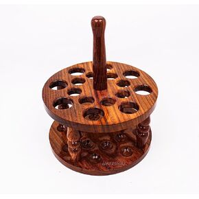 Wareshire Handmade Crochet Hook حامل 16 فتحة 8 Big-8 Small | حامل تخزين منظم الكروشيه الخشبي (حامل فقط)