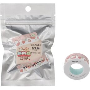 King Jim TPTSG15-001 Tepra Lite Film Tape, Sumikko Gurashi Strawberry
