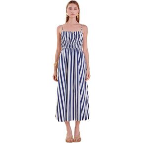 English Factory Stripe Sleeveless Maxi Dress