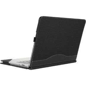 Case Cover for New Microsoft Surface Laptop Studio 2& Laptop Studio Tablet【14.4-inch Screen】 2-in-1 PU Leather Protective Shell(Surface Laptop Studio, Cotton Linen Pattern Black)