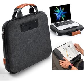 Laptop Case, Laptop Sleeve Bag 14 Inch, Water Resistant Computer Cases for Laptops, Multiple Lap Desk for Men Women, Compatible with Mackbook Air, Lenovo, HP, Dell, Asus Notebook (Dark Grey)