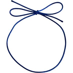 100 Pcs Blue Stretch Loops with Pre-Tied Bows from Elastic Ribbon - 6 Inches Elastic Metallic String Gift Bows Boxes,Tags, Craft & Easy Wrapping