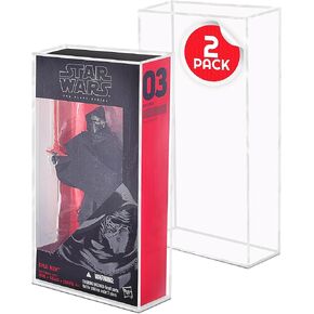 EVORETRO Action Figure Display Case Protector for Hasbro Star Wars Black Series Box 6 inches Figures - 2 Pack - Thick Clear Acrylic Anti-UV, Stackable, Durable, Long Lasting Protective Case