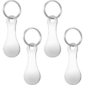 Jeffdad Silver Quarter Keychain Shopping Trolley Tokens Unisex Portable Key Ring for Grocery Shopping Cart(4)