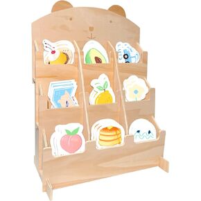 Wood Sticker Display Stand for 3" - 4" Stickers,Large Sticker Organizer Display Stand for Vendors,Sticker Display Rack for Greeting Cards, Bookmarks, Lipsticks, Gift Cards, Brochures