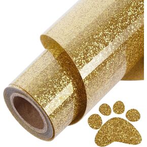 ​TORC Gold Glitter HTV Gold Heat Transfer Vinyl HTV Rolls, 12" x 6 ft Iron on Vinyl for T Shirts Gold Glitter HTV Vinyl for All Cutter Machines Easy to Cut & Weed for Heat Vinyl Design 1 Roll