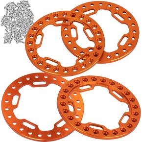 Metal 1.9 Beadlock Wheels Replacement Ring for 1/10 TRX4 Axial SCX10 90046 90047 Crawler RC Car,4Pcs RC 1.9 Beadlock Wheels Replacement Ring,Black