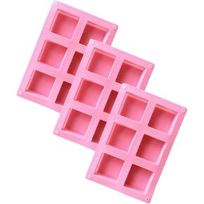 Soap Square Molds, 6 Cavities Silicone Soap Molds, Soap Making Chocolate Tiramisu Baking Molds Set of 3