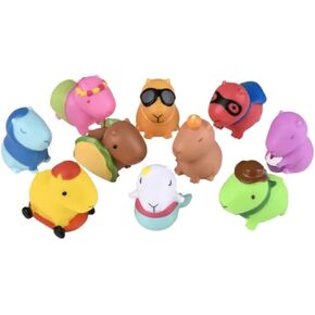 Nikki's Knick Knacks Capybaras في الأزياء - تخفيف التوتر ، لعبة تململ ، تفضل الحفلات ، صندوق المكافآت ، صندوق الكنز ، أكياس جيدة ، ألعاب حمام - 10 قطعة