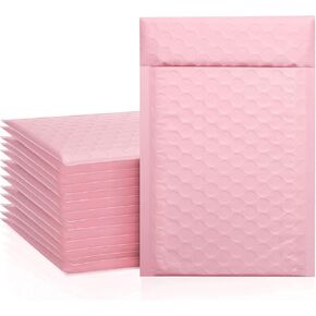 Metronic Bubble Mailers 6x10 Inch 25 Pack Usable Size 6x9" Waterproof Pink Bubble Mailers Cushioning Padded Envelopes for Packaging, Shipping, Small Business, Mailing, Bulk