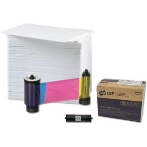 IDP 659366 Color Ribbon YMCKO - 250 Prints for Smart-31, Smart-51D, Smart-51L and Smart-51S Printers with 500 ID Zone Premium White Blank Plastic CR80 30 Mil PVC Cards