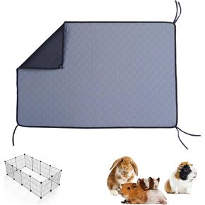 2 Pack-Guinea Pig Cage Liner, Washable Pee Pads for Guinea Pigs, Rabbit, Chinchilla, Bunny, Fast Absorbing& Reusable Waterproof Mat, Small Animal Cages Bedding Odor Control-19*30 Inch