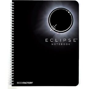 BookFactory Eclipse Black Paper Sketchbook/Blank Paper Journal, 64 pages, Wire-O 8.5" x 11" (BLA-064-7BW-PP(Eclipse))