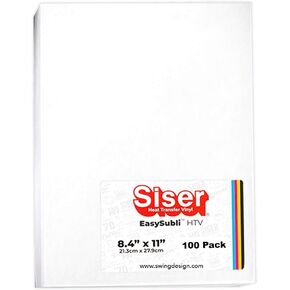 Siser EasySubli Sublimation Heat Transfer Vinyl 8.4" x 11" -100 Pack