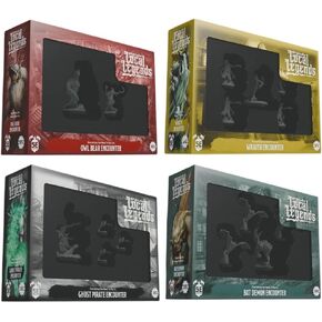 Steamforged Games Epic Encounters Local Legends RPG Bundle: Owlbear, Bat Demon Diaemus, Ghost Pirate, and Wraith (4 Items)