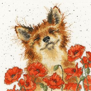 Cross Stitch Kit - Wrendale Designs - Poppy Field