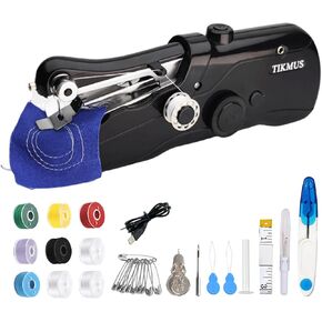 Handheld Sewing Machine, Mini Sewing Machine for Adults Quick Stitching, Portable Sewing Machine with Sewing Supplies Suitable for Clothes, Jeans, DIY, Home, Travel (Black)