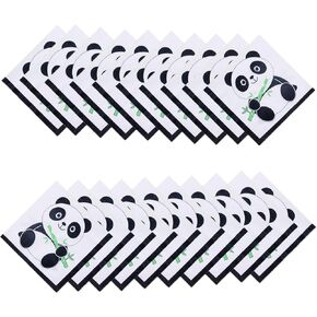 40 Pcs Black White Panda Napkins for Kids Birthday Decorations, Perfect Party Supplies for Baby Showers, Disposable Panda Tableware Paper Napkins