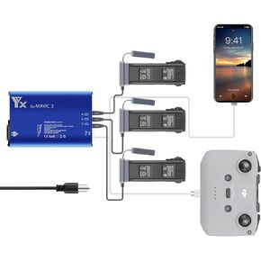 Hanatora Parallel Fast Charger for DJI Mavic 3/Cine/Classic/Pro/Enterprise Battery,Rapid Quick Multi Charging Hub Drone Accessories