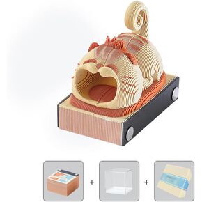3D Calendar 2025,Time Piece Calendar 2025,Calendar Time Piece,Artsy Pads,Orange Cat 3D Calendar,for Sticky Note Record,Decorative Ornament