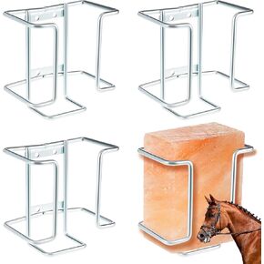4 Pack Salt Block Holder 4lb Salt and Mineral Block Holder for Deer Wire Lick Holder for Goat Mineral Deer Lick for Horses Cattle Sheep Goats