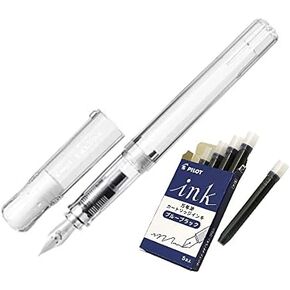 Kakuno Pilot Fountain Pen Fine Print Print Body Body Ink Fka-1SR-NC مع 5 أعياد أسود زرقاء وقلم بلون باطني الأصلي.