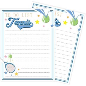 BOXOB 2pcs Tennis Notepads, 5.51x4.13in to Do List Notepad Each for 50 Pages Funny Tennis Gifts Cute Work Memo Pads for Tennis Lovers Plan Record Office Supplies