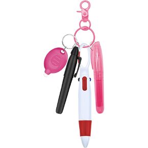 Nurse Pen Set, Badge Reel Pen Include Highlighter, Permanent Marker, LED Keychain Flashlight, Ballpoint Pen, and Nursing Keychain Clip (Black)